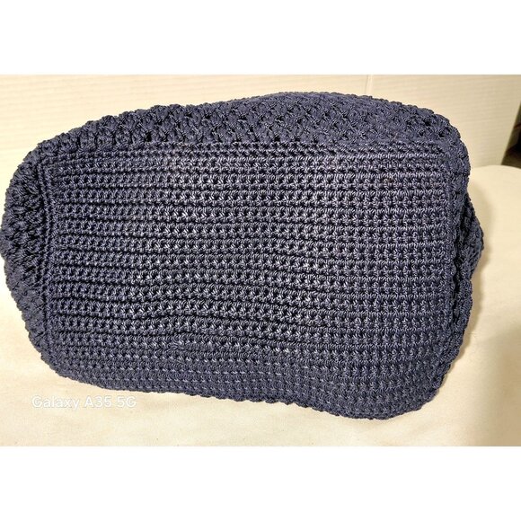 The Sak Originals Navy Blue Knit Tote Bag With Dual Shoulder Straps - Picture 7 of 9